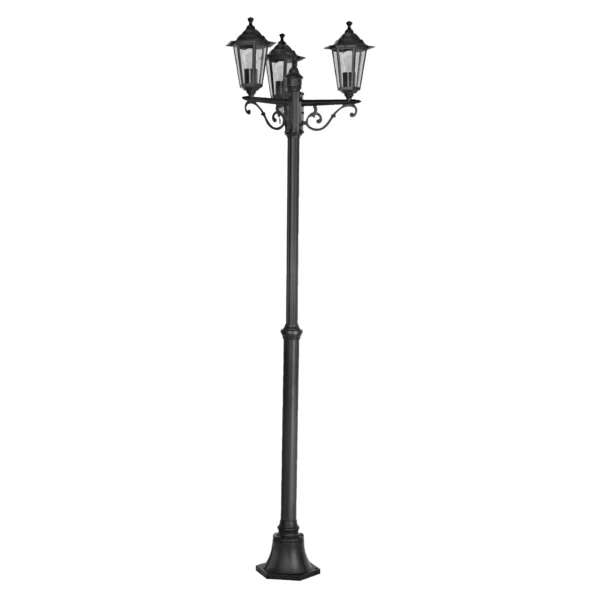 Außen-Stehleuchte EGLO "Laterna 4", 3 Leuchtenköpfe, Aluminium, E27, klares Glas