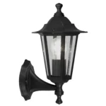Wandleuchte EGLO "Laterna 4", E27, schwarz, klares Glas, Aluminium