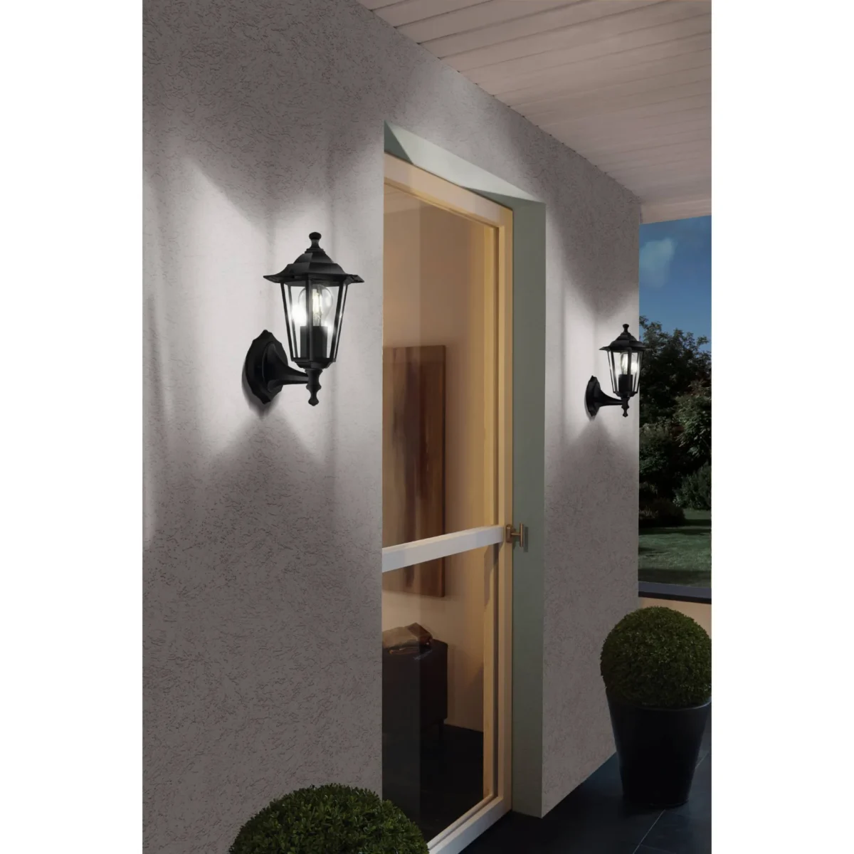 Wandleuchte EGLO "Laterna 4", E27, schwarz, klares Glas, Aluminium – Bild 2