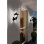 Wandleuchte EGLO "Laterna 4", E27, schwarz, klares Glas, Aluminium – Bild 2