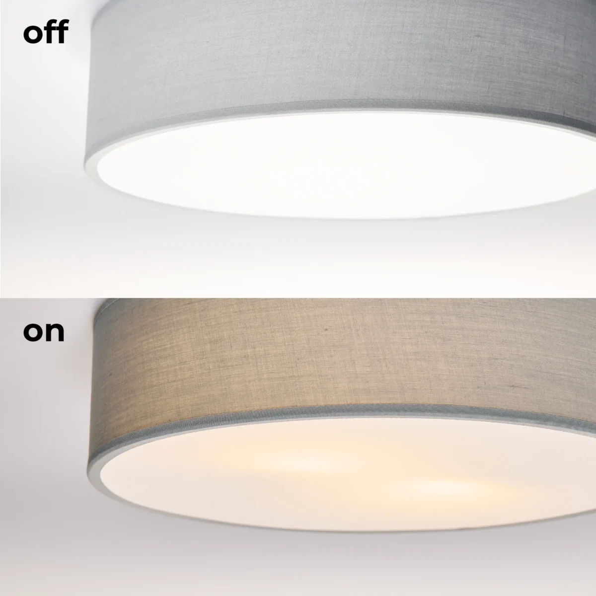 Deckenleuchte EINLICHT "Fabric" für 2x E27, Ø38cm, Blaugrau, Stoffschrim – Bild 3