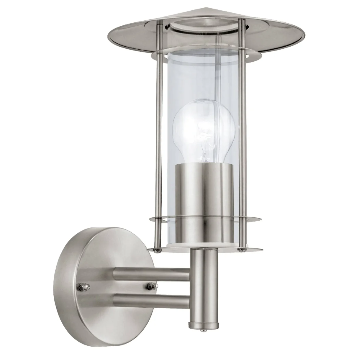 Wandleuchte EGLO "Lisio", Edelstahl, E27, klares Glas – Bild 1