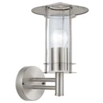 Wandleuchte EGLO "Lisio", Edelstahl, E27, klares Glas