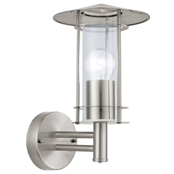 Wandleuchte EGLO "Lisio", Edelstahl, E27, klares Glas
