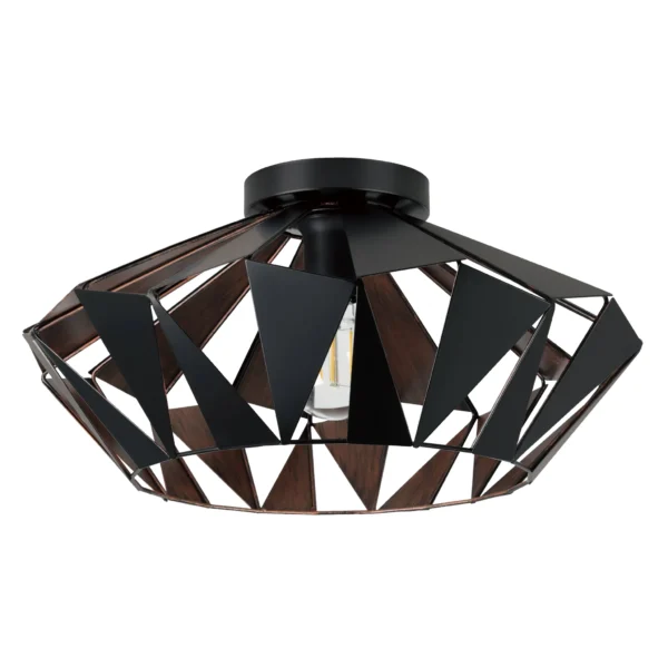 Deckenleuchte EGLO "Carlton 6", E27, Stahl, schwarz/kupfer, 23,5x47cm