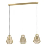 Hängeleuchte EGLO "Stype", 3-flammig, E27, Stahl, gold, 96x20x110cm