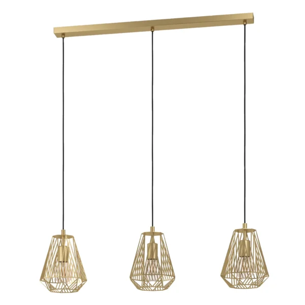 Hängeleuchte EGLO "Stype", 3-flammig, E27, Stahl, gold, 96x20x110cm