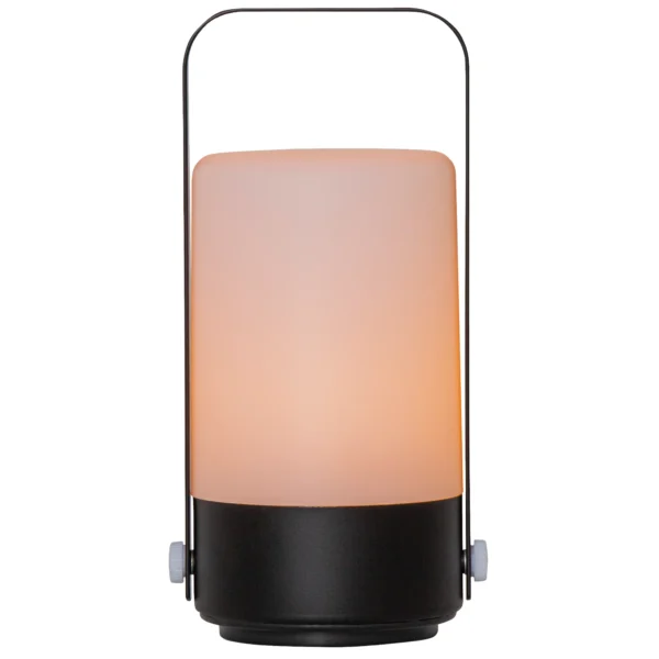 LED-Laterne "Flame Lantern", schwarz, 10x19cm, Batteriebetrieben, Timer