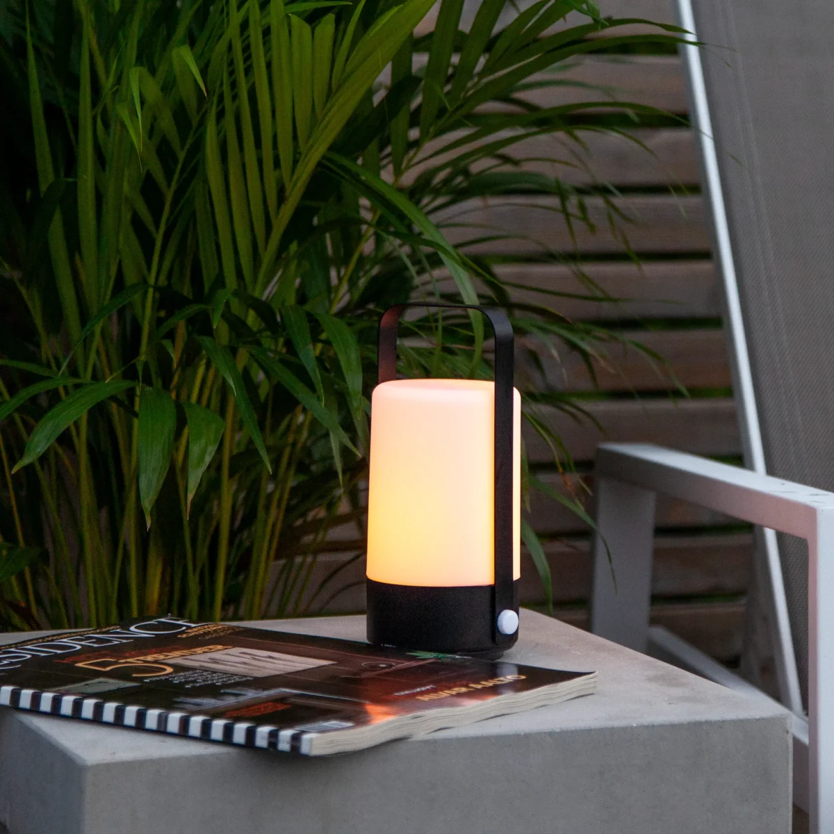 LED-Laterne "Flame Lantern", schwarz, 10x19cm, Batteriebetrieben, Timer – Bild 2