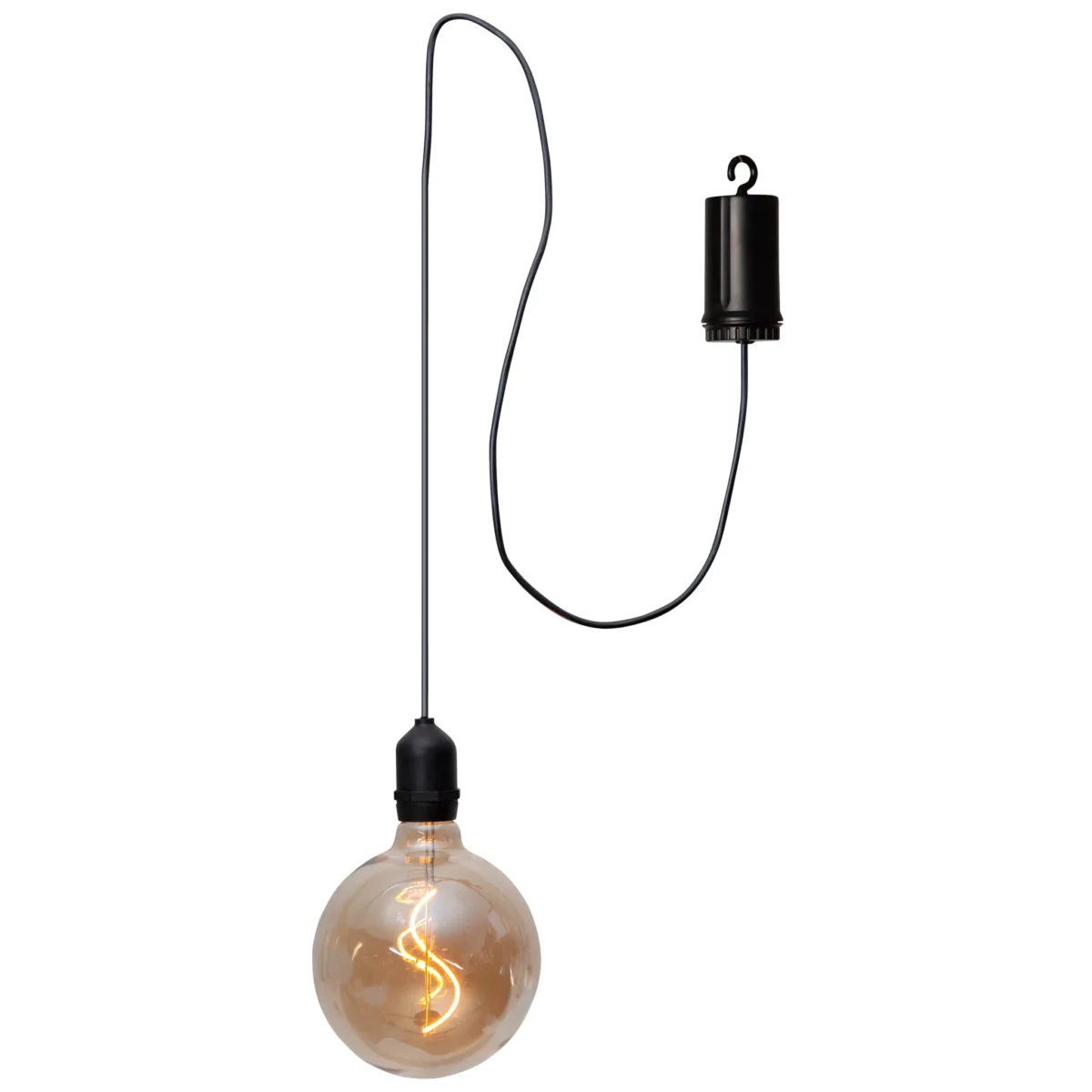 LED-Glaskugel "Bowl", warmweiß, 1m Kabel, 12,5x19,5cm, IP44, Batteriebetrieben – Bild 1