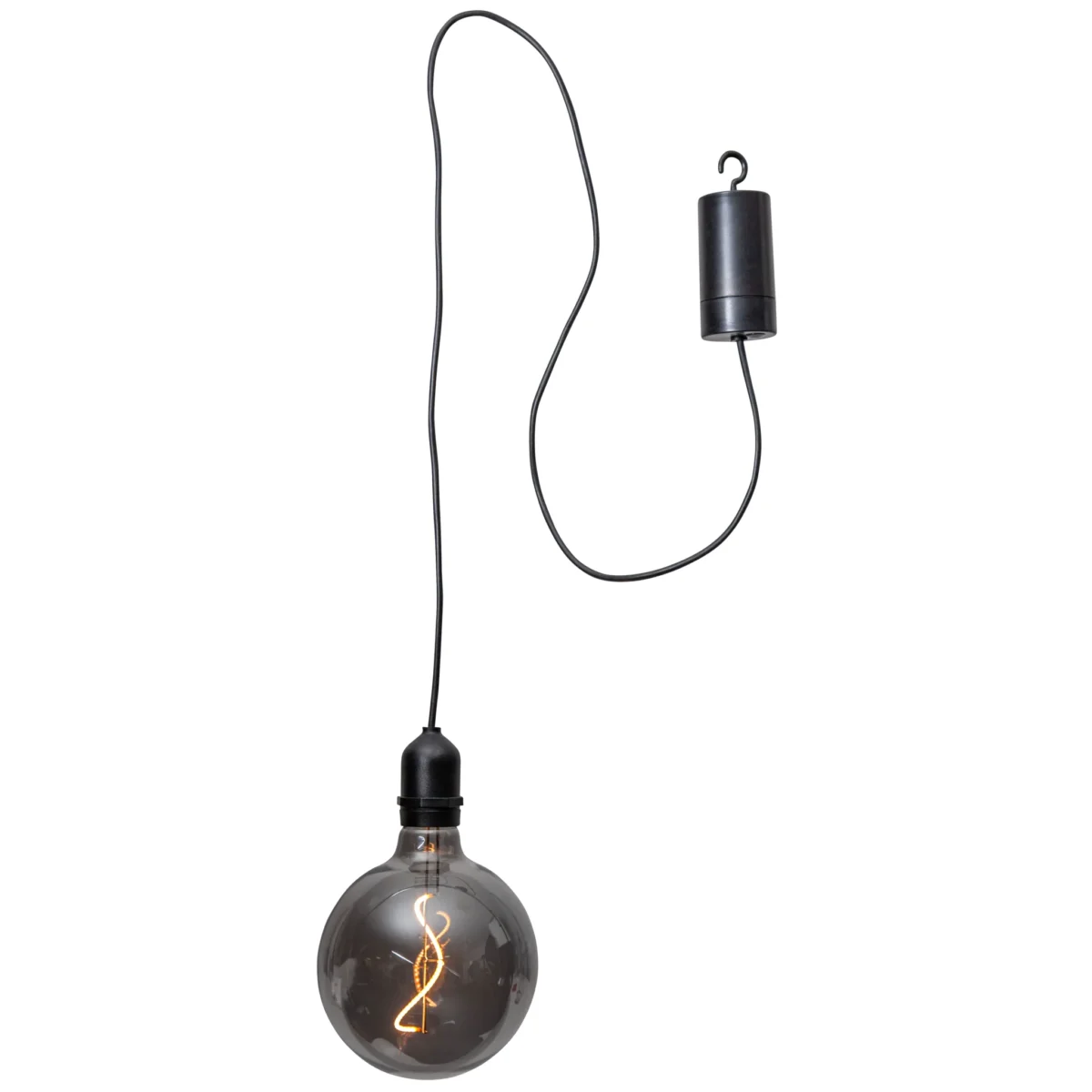 LED-Glaskugel "Bowl", warmweiß, 1m Kabel, 12,5x19,5cm, IP44, Batteriebetrieben – Bild 1