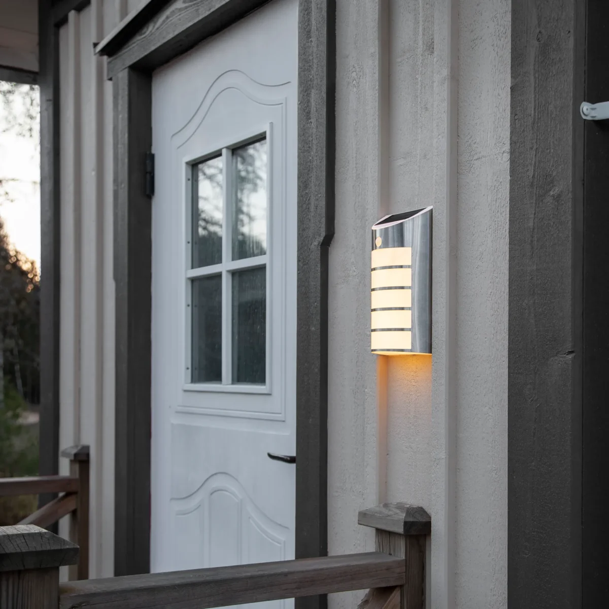 LED Solar-Wandleuchte "Wally", Edelstahl, Bewegungsmelder, inkl. Akku, 26,5x16cm – Bild 2