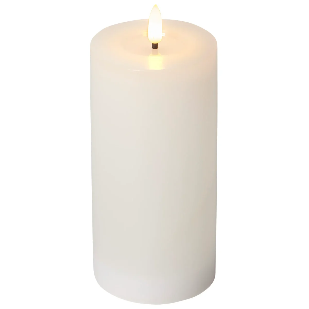LED Echtwachs-Kerze "Flamme Flow",  flackernd, batteriebetrieben, 7,5x17,5cm – Bild 1