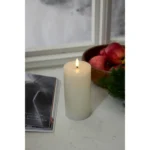 LED Echtwachs-Kerze "Flamme Flow",  flackernd, batteriebetrieben, 7,5x17,5cm – Bild 2