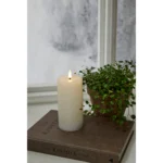 LED Echtwachs-Kerze "Flamme Flow",  flackernd, batteriebetrieben, 7,5x17,5cm – Bild 4