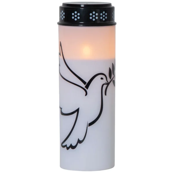 LED-Grablicht "Dove", weiß mit Taubenmotiv, warmweiß, 20,5x7,5cm, outdoor