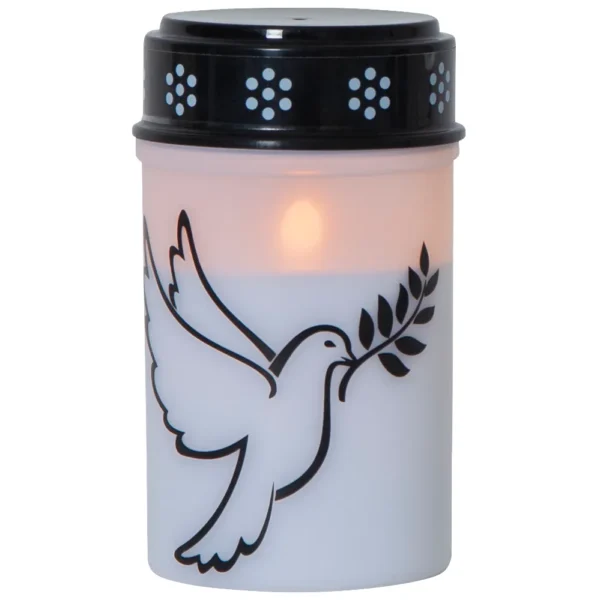 LED-Grablicht "Dove", weiß mit Taubenmotiv, warmweiß, 12,5x7,5cm, outdoor