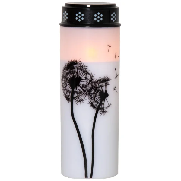 LED-Grablicht "Dandelion", weiß mit Pusteblumenmotiv, warmweiß, 21x7cm, outdoor