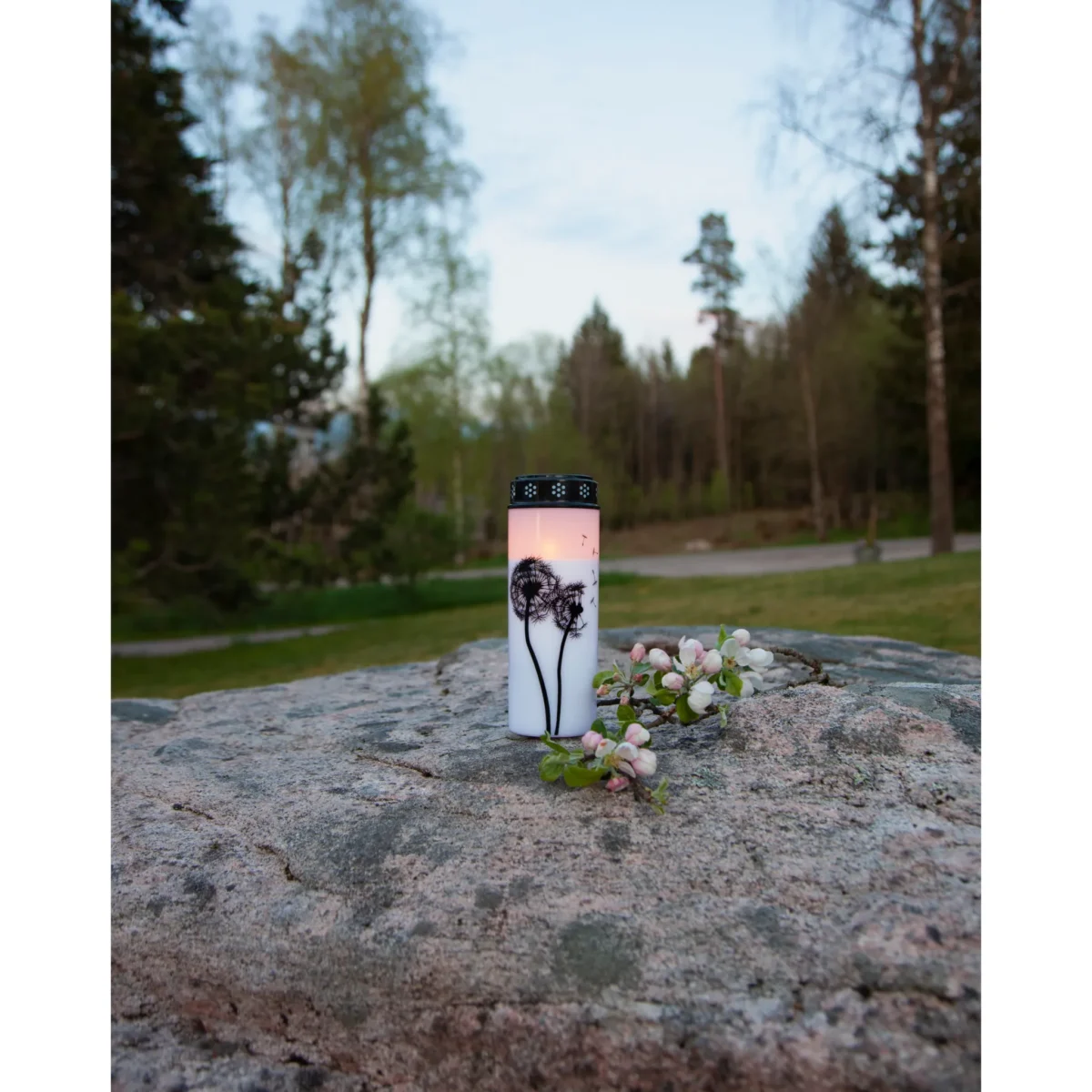 LED-Grablicht "Dandelion", weiß mit Pusteblumenmotiv, warmweiß, 21x7cm, outdoor – Bild 3
