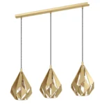 Hängeleuchte EGLO "Carlton", 3-flammig, E27, Stahl, gold, 80,5x20,5x110cm