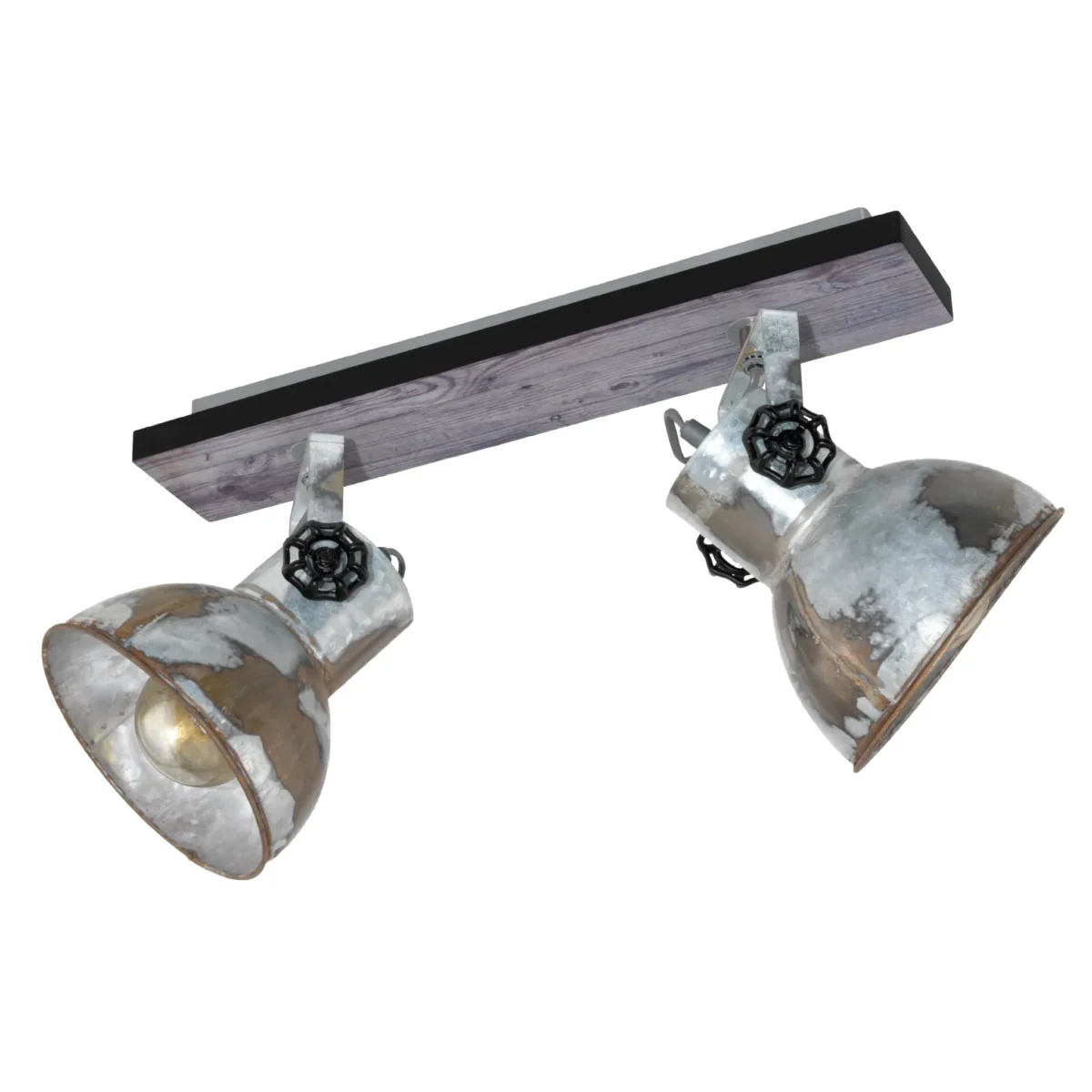 Deckenleuchte EGLO "Barnstaple", 2-flammig, E27, Holz/Stahl,braun-patina/schwarz – Bild 4
