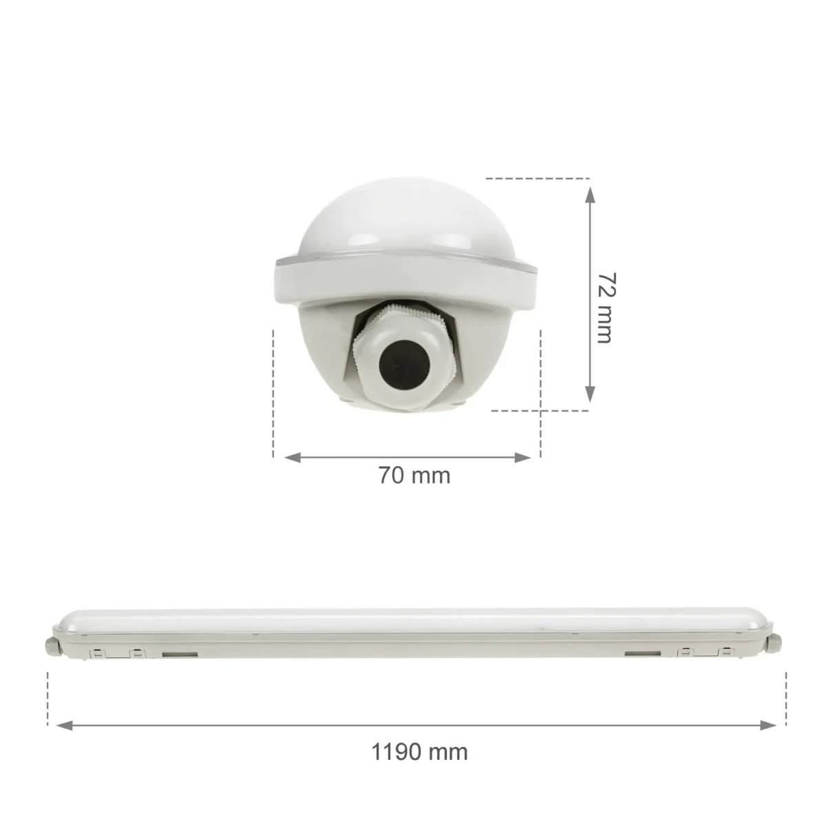 LED-Feuchtraumleuchte, 120cm, 38W, 6600lm, 6000K, IP65, IK10 – Bild 5