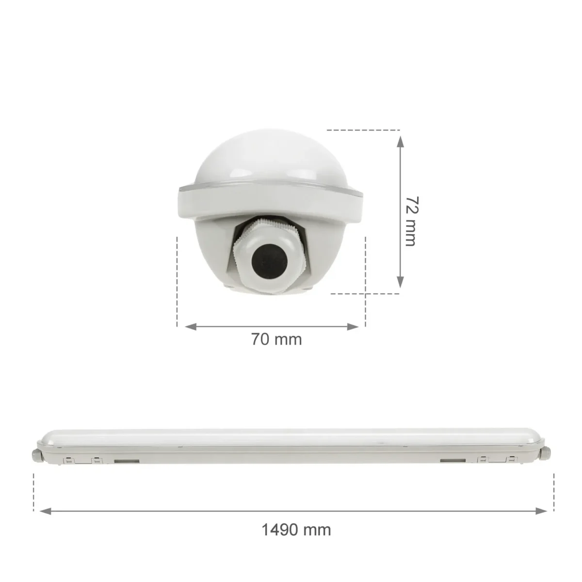 LED-Feuchtraumleuchte, 150cm, 52W, 8900lm, 4000K, IP65, IK10 – Bild 5