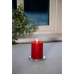LED Wachskerze "Flamme Flow", rot, 12,5x7,5cm, naturgetreue Flamme – Bild 3