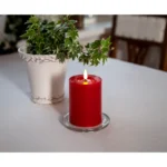 LED Wachskerze "Flamme Flow", rot, 12,5x7,5cm, naturgetreue Flamme – Bild 4