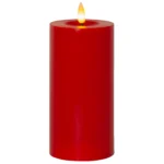 LED Wachskerze "Flamme Flow", rot, 17x7,5cm, naturgetreue Flamme