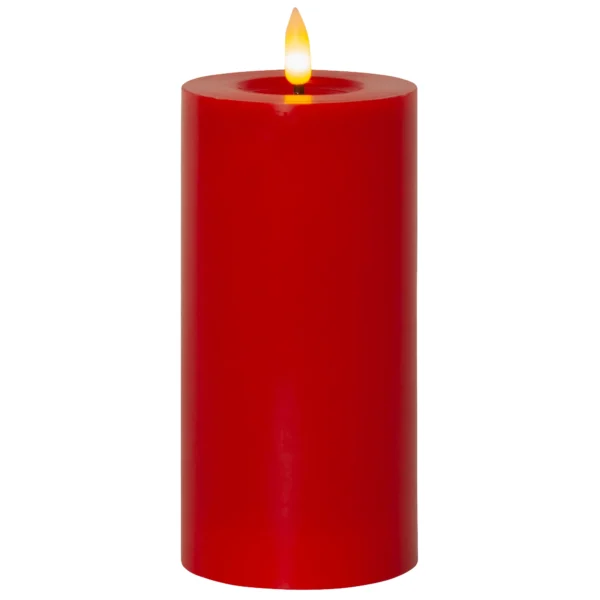LED Wachskerze "Flamme Flow", rot, 17x7,5cm, naturgetreue Flamme
