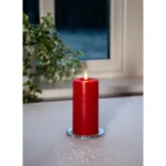 LED Wachskerze "Flamme Flow", rot, 17x7,5cm, naturgetreue Flamme – Bild 3