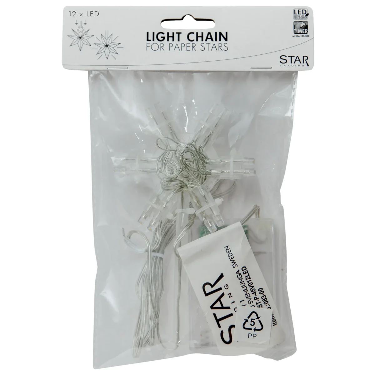 LED-Lichterkette "Lighty", 12 LEDs, transparentes Kabel, warmweiß, 150cm Länge – Bild 2
