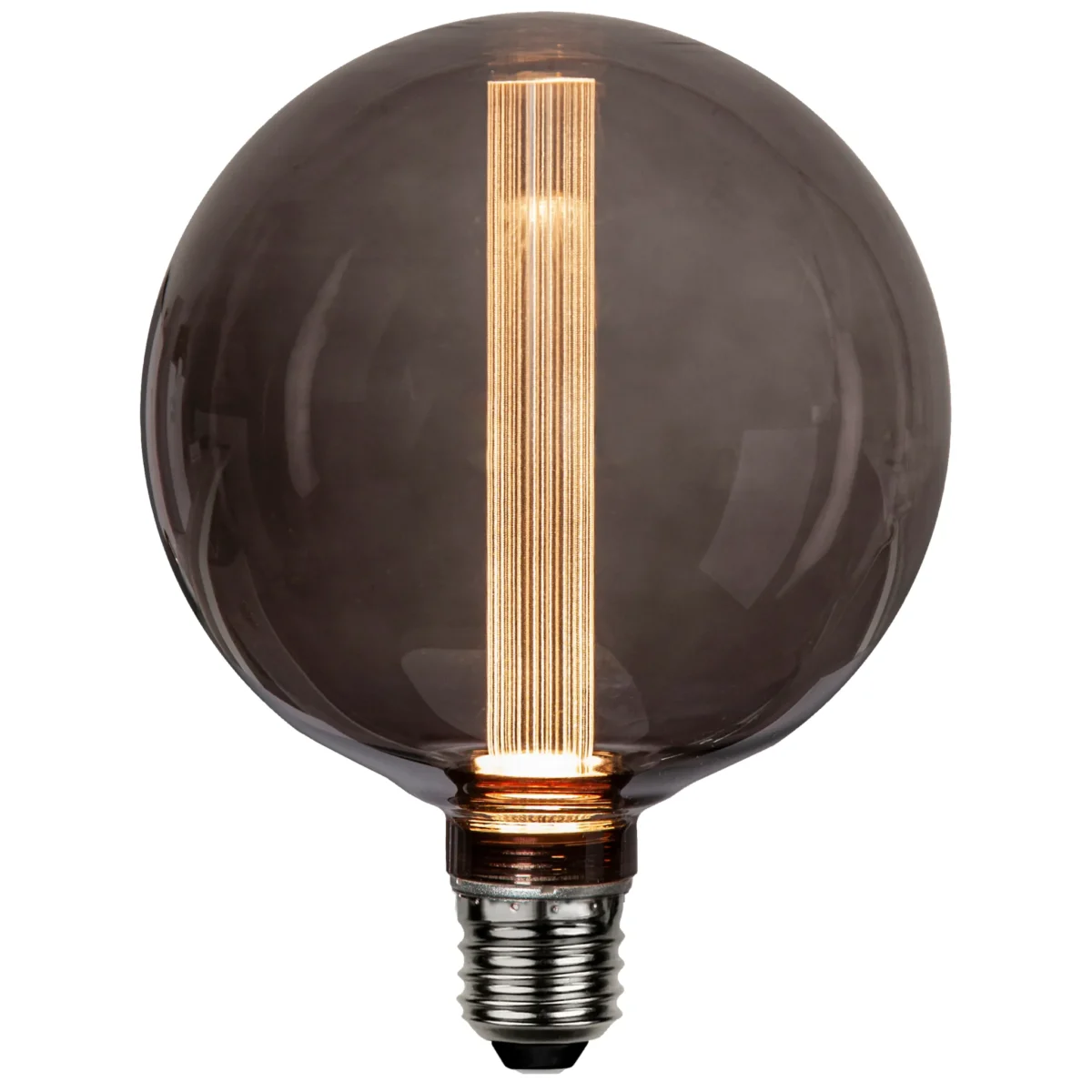 LED-Lampe "Soft Glow", E27, 2800K, 80 Ra, 45lm, 12,5x16,4cm,1,1W, Rauchglas – Bild 1