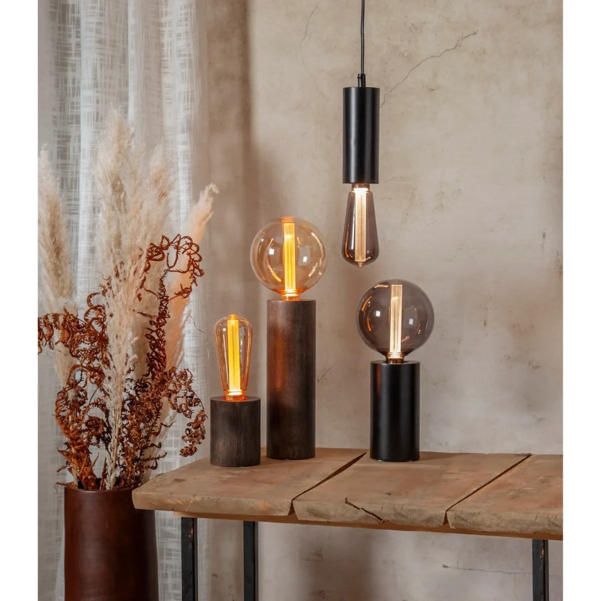 LED-Lampe "Soft Glow", E27, 1700K, 80 Ra, 45lm, 12,5x16,4cm, 2W, Amber – Bild 4
