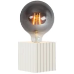 Tischleuchtenfassung "Box", E27-Fassung, geriffelt, beige, mit Schalter – Bild 2