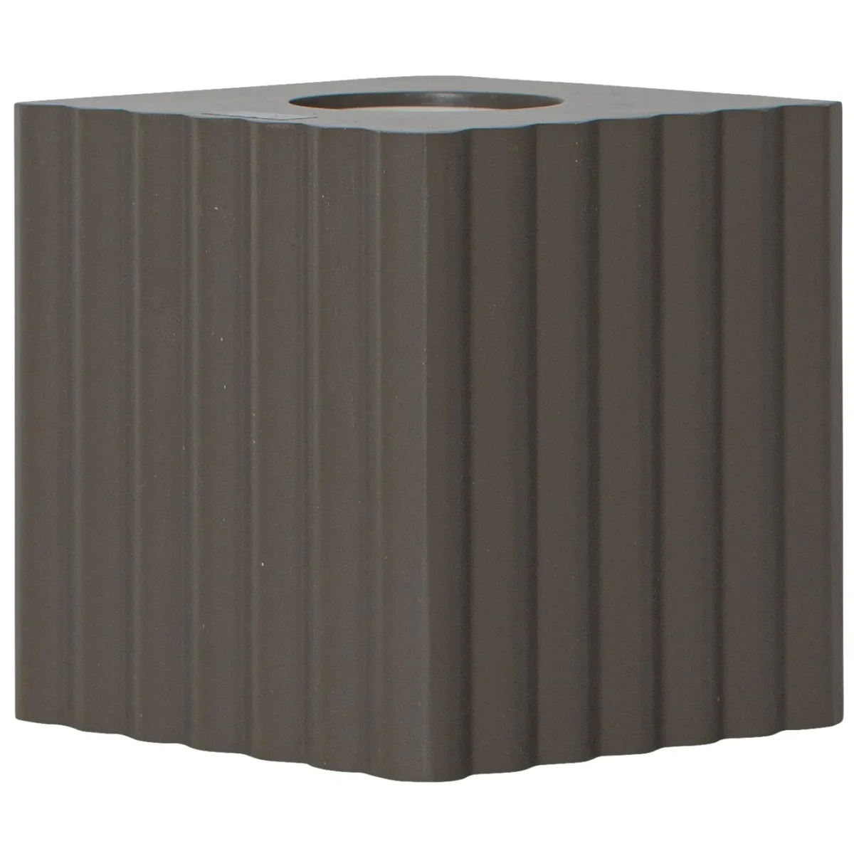 Tischleuchtenfassung "Box", E27-Fassung, geriffelt, braun, mit Schalter – Bild 1