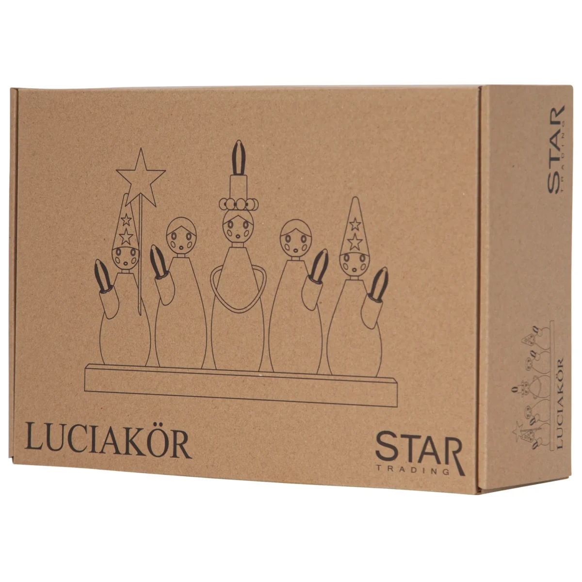 Fensterleuchter "Luciakör", E10, 5 flammig, Holz, Weiß, 22x33cm, mit Trafo – Bild 6