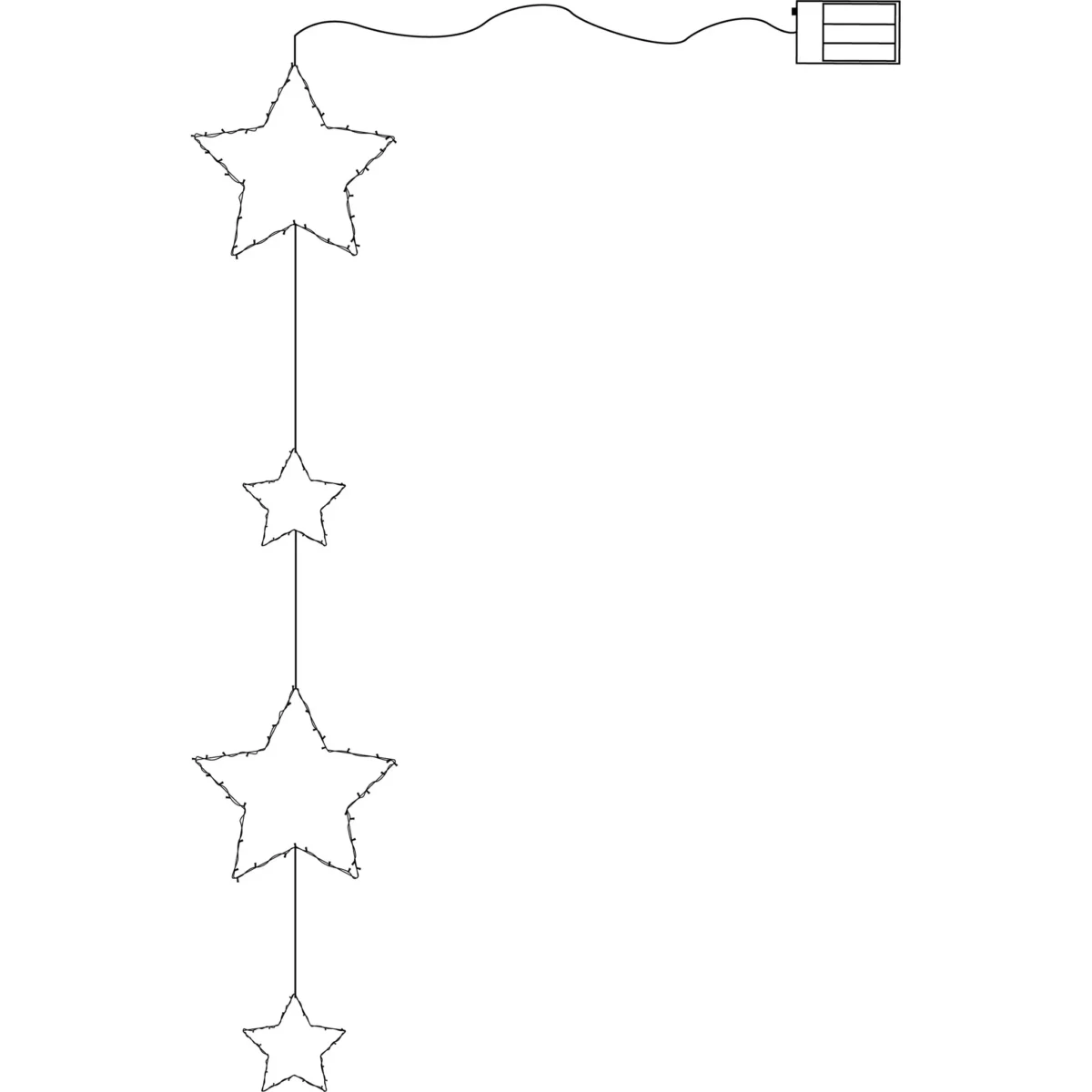 LED-Lichterkette "Dew Drop Stars", 2x Stern 20cm, 2x Stern 10cm, Batterie, Timer – Bild 6