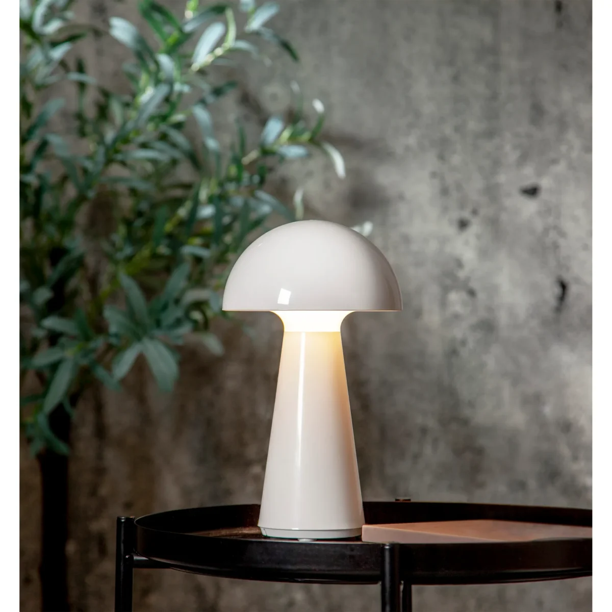 LED-Tischleuchte "Mushroom", 16x28cm, weiß, Akku, Ladekabel, outdoor – Bild 3