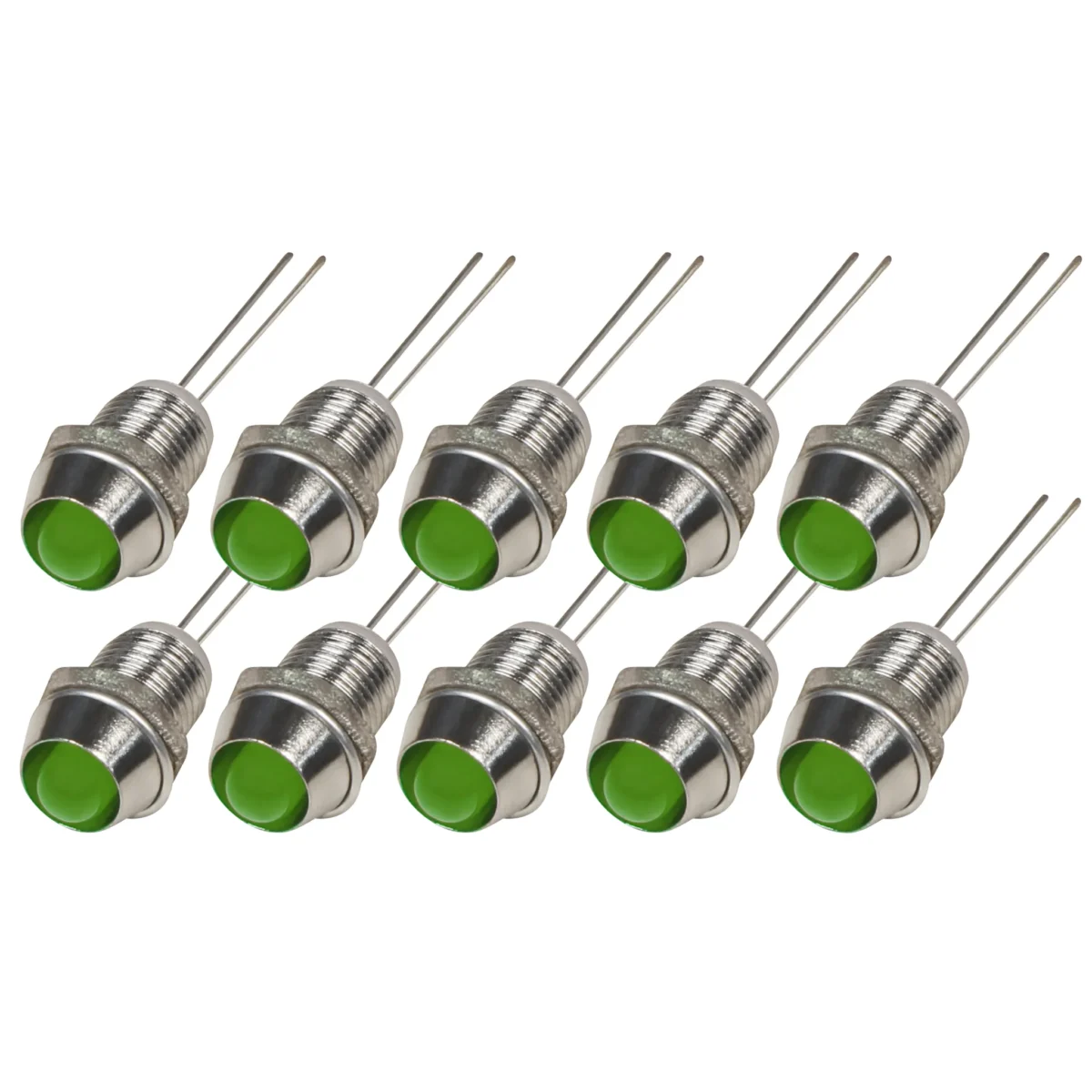 LED mit Chromfassung 6mm, 10er Set,  Grün – Bild 1