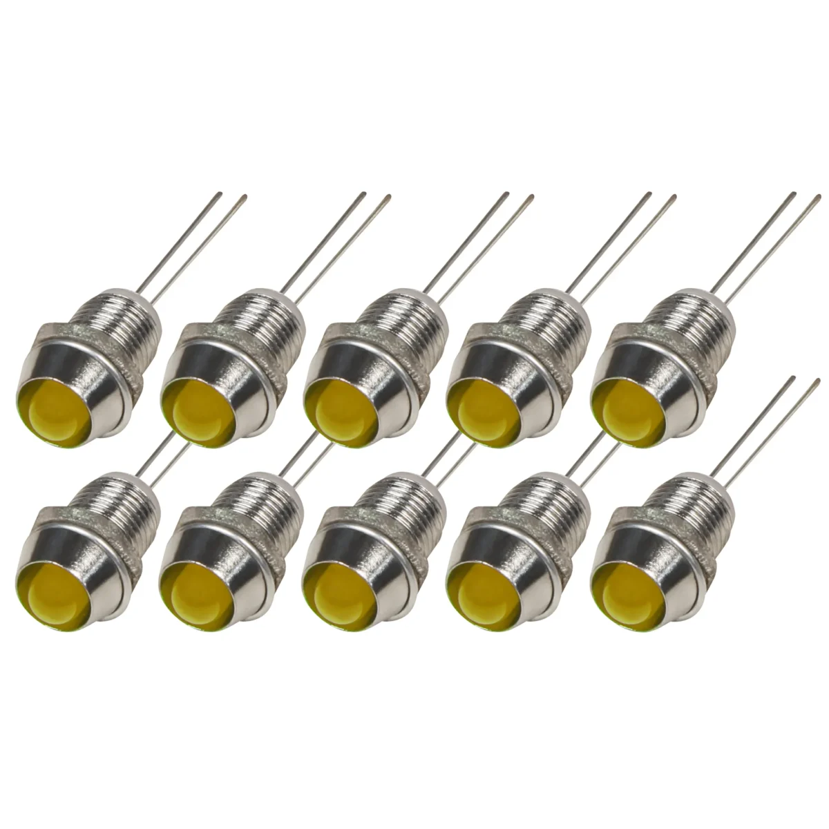 LED mit Chromfassung 6mm, 10er Set,  Gelb – Bild 1