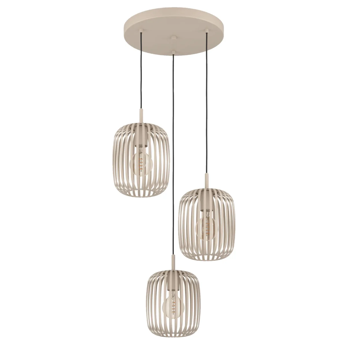 Hängeleuchte EGLO "Romazzina", E27, 3-flammig, Stahl, sandfarben, 110x46cm – Bild 1