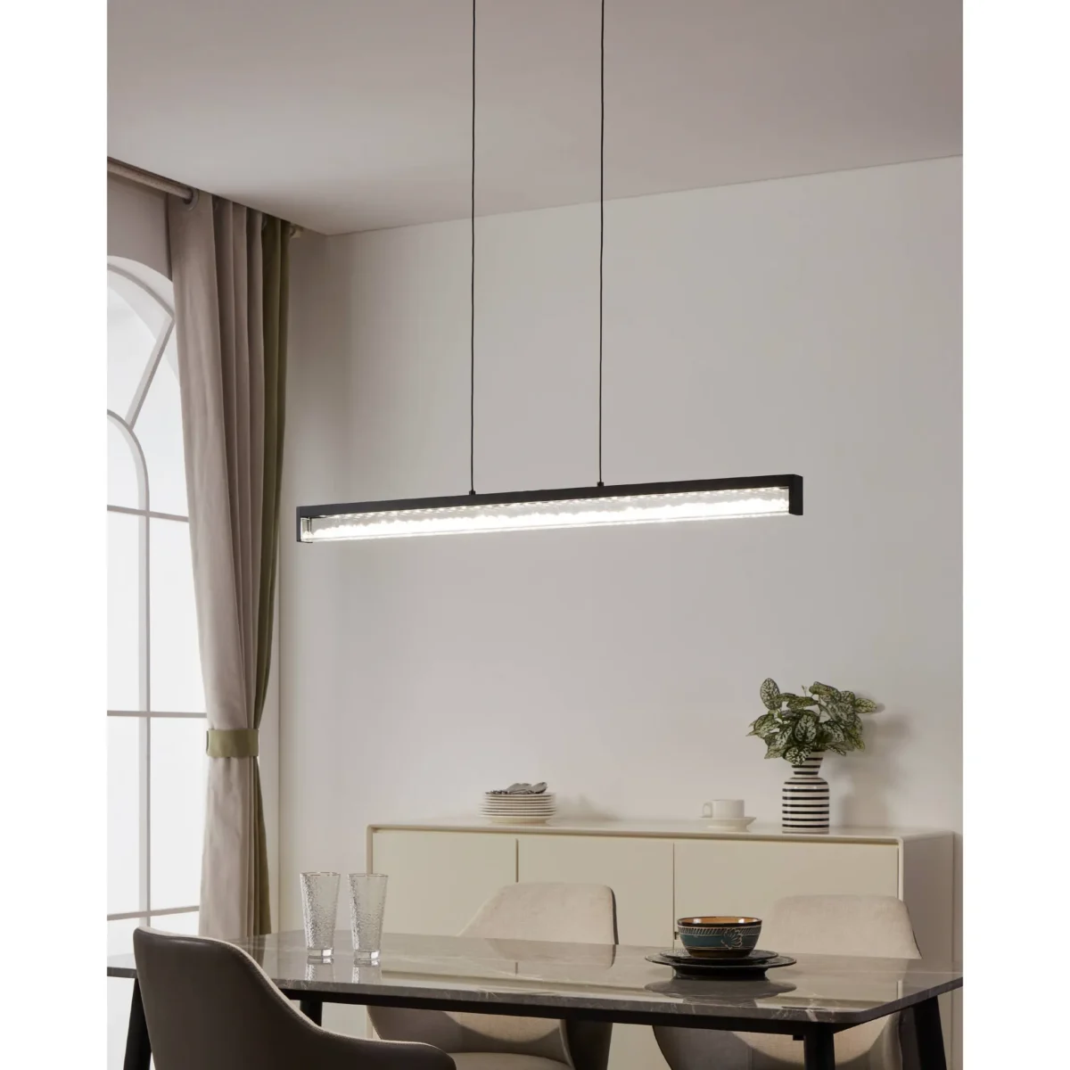 Hängeleuchte EGLO "Cardito 1",LED, Alu/Stahl, schwarz,Glas/Brilliantglas,dimmbar – Bild 2
