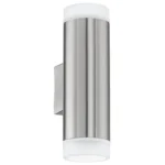 Wandleuchte EGLO "Riga-LED", Edelstahl/Kunststoff,satiniert, GU10, 4000K, 2x2,8W