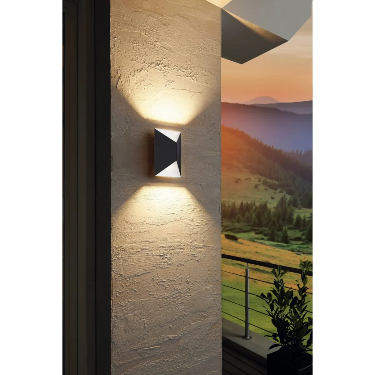 Wandleuchte EGLO "Predazzo", Stahl, weiß/anthrazit, 3000K, 2x2,5W, 21x14cm – Bild 2