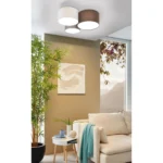 Deckenleuchte EGLO "Pastore,3-flammig,E27,Stahl/Textil,anthrazit-braun/weiß/grau – Bild 2