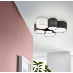 Deckenleuchte EGLO "Pastore",6-flammig, E27,Stahl/Textil,braun/grau/weiß/schwarz – Bild 2