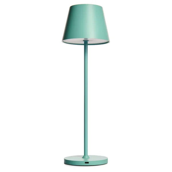 LED-Tischleuchte ROLF KERN „Club“ 38cm, Türkis, Akku, dimmbar