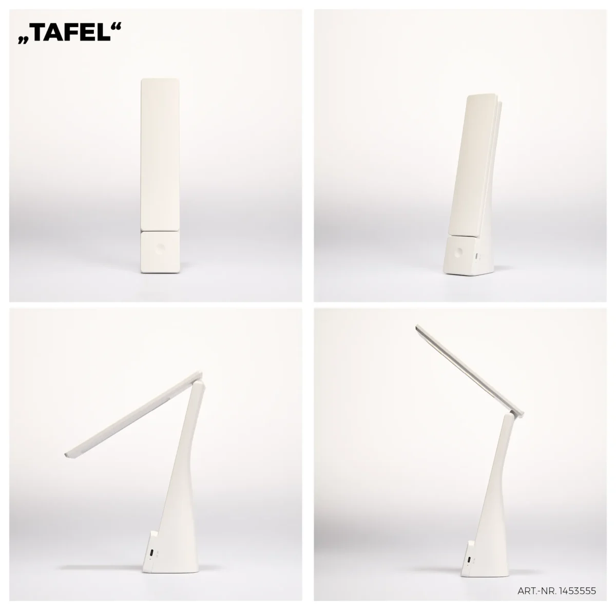 LED-Schreibtischleuchte EINLICHT "Tafel" 5W, dimmbar, USB-C, Akku, schwenkbar – Bild 3